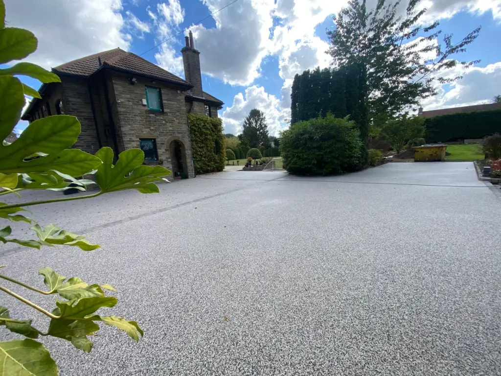 Grey Resin Bound Driveway Installation At A Victorian Property In Savile Park Halifax