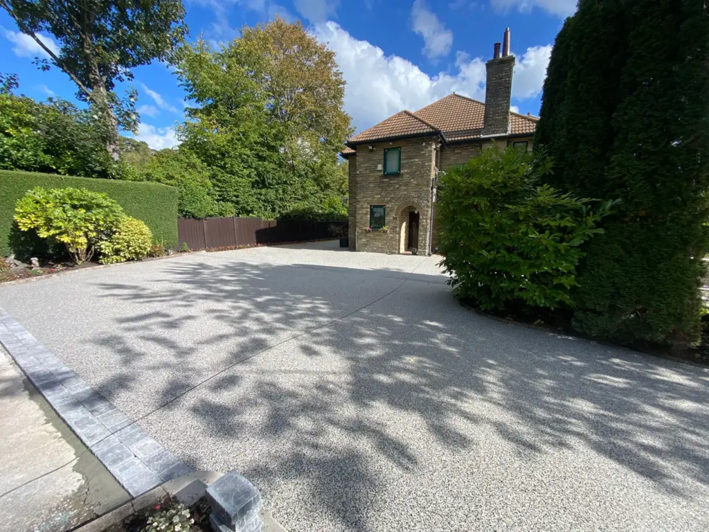 Grey Resin Bound Driveway Installation At A Victorian Property In Savile Park Halifax