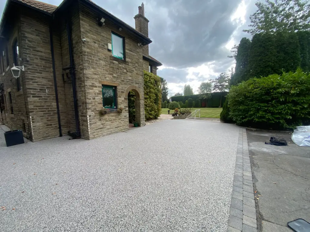Grey Resin Bound Driveway Installation At A Victorian Property In Savile Park Halifax