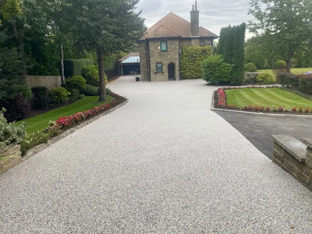 Grey Resin Bound Driveway Installation At A Victorian Property In Savile Park Halifax