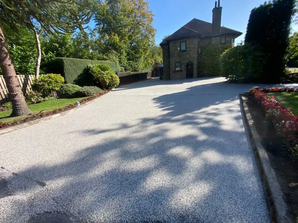 Grey Resin Bound Driveway Installation At A Victorian Property In Savile Park Halifax