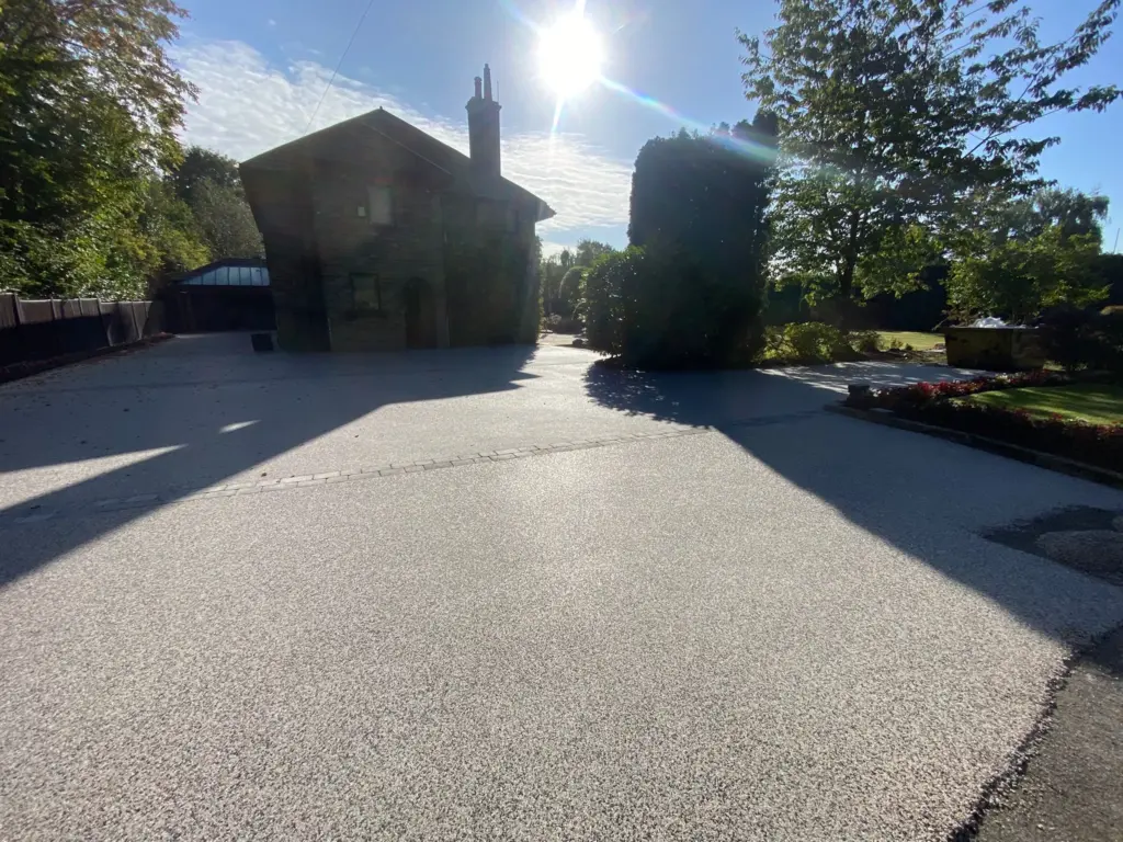 Grey Resin Bound Driveway Installation At A Victorian Property In Savile Park Halifax