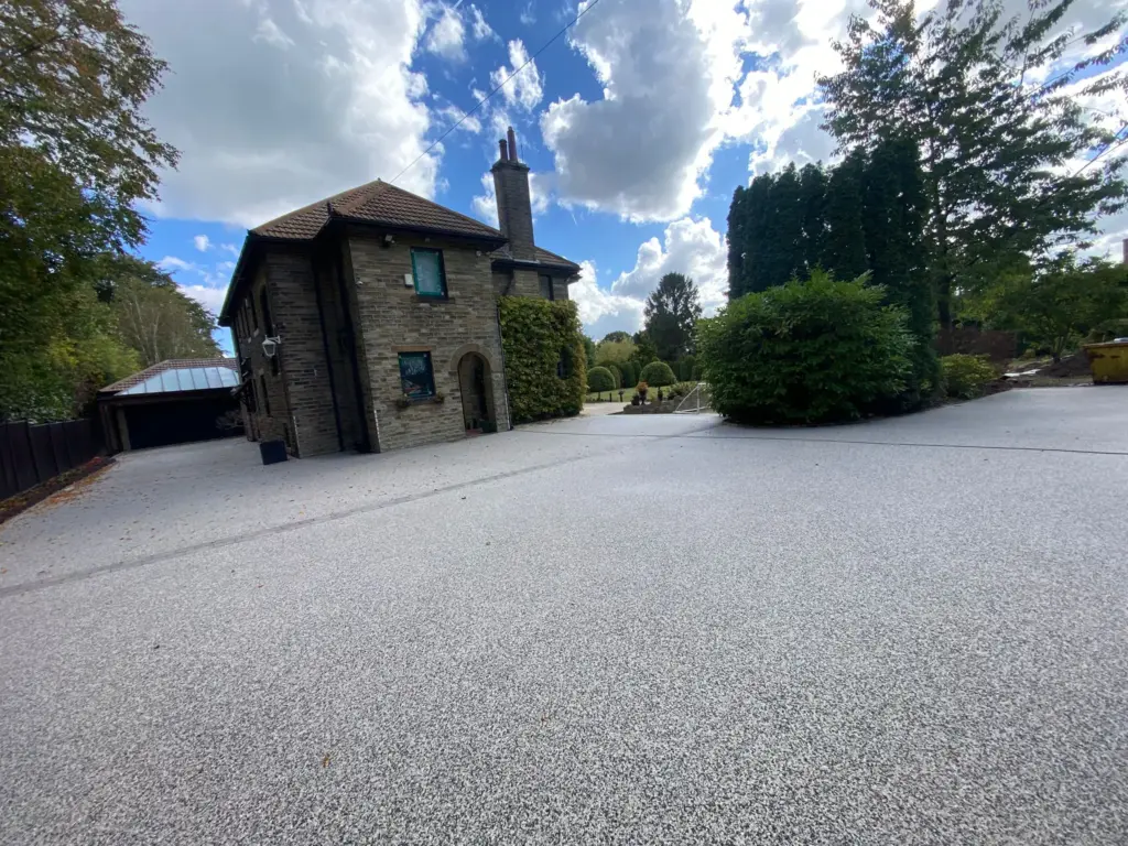 Grey Resin Bound Driveway Installation At A Victorian Property In Savile Park Halifax