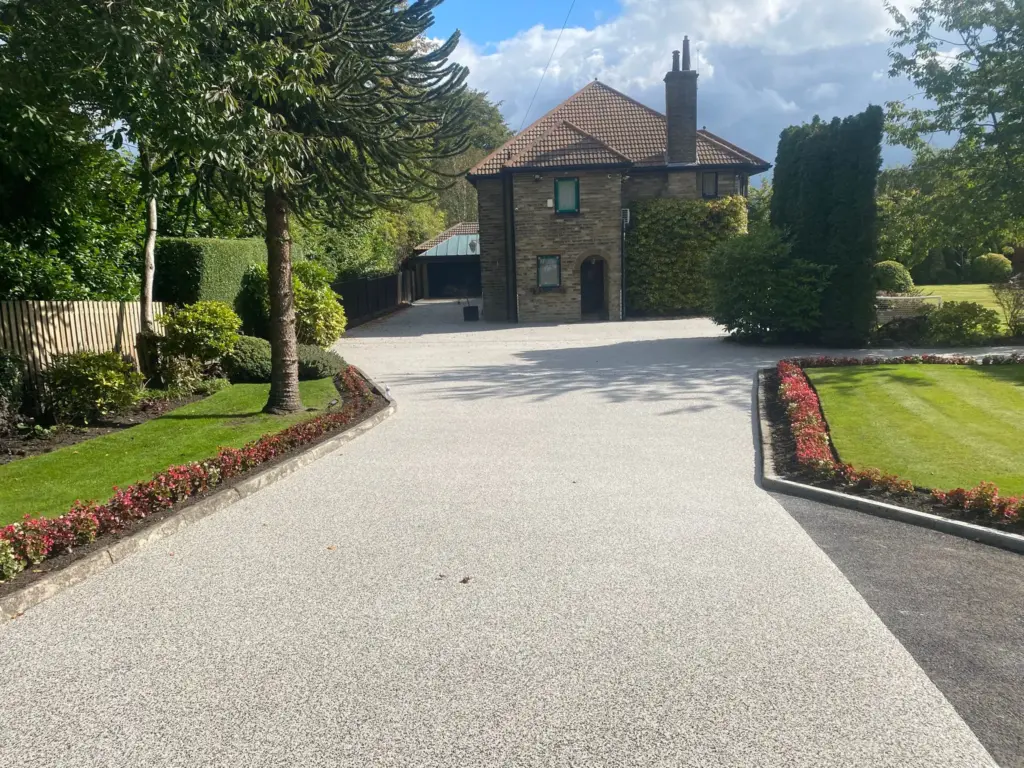 Grey Resin Bound Driveway Installation At A Victorian Property In Savile Park Halifax