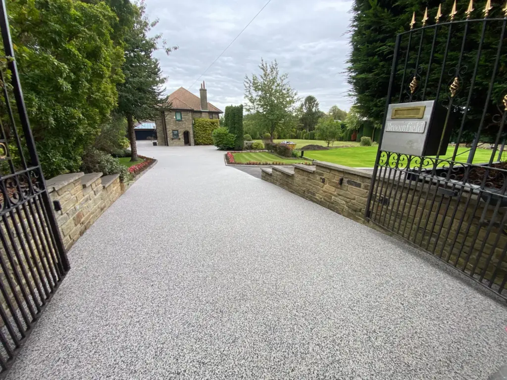 Grey Resin Bound Driveway Installation At A Victorian Property In Savile Park Halifax