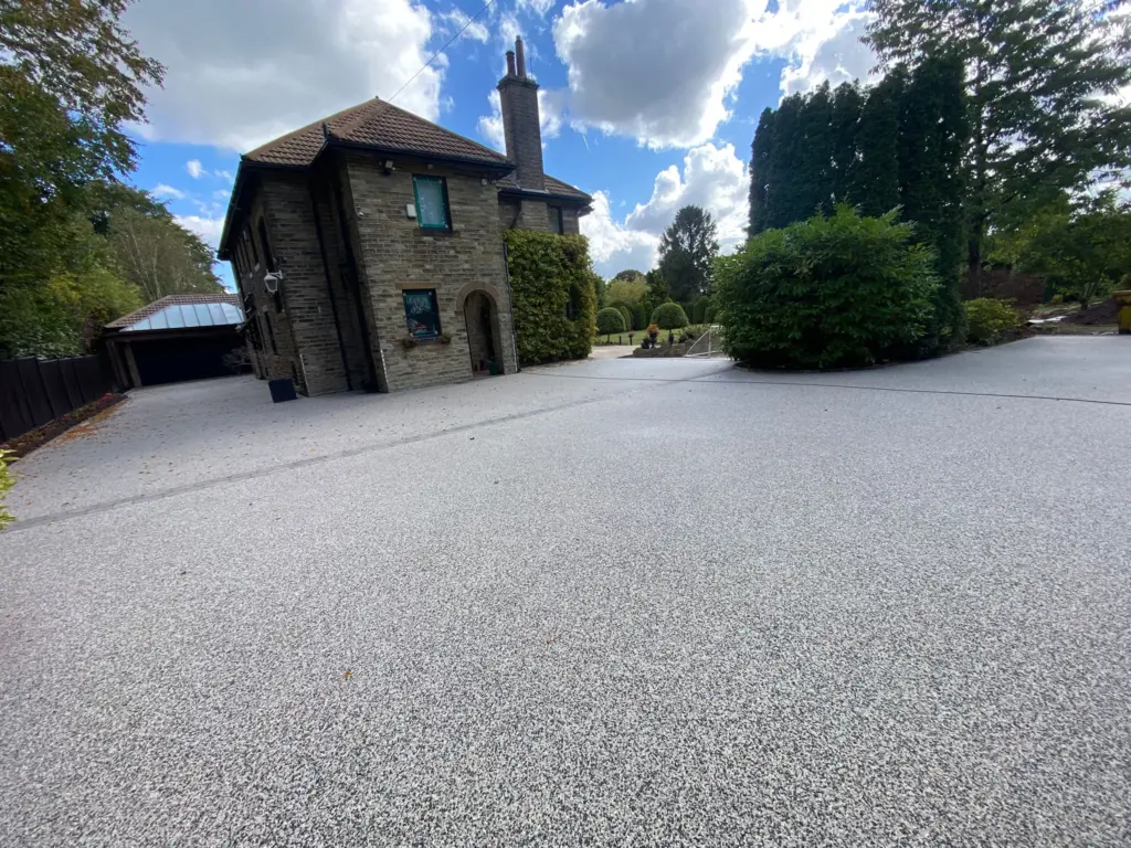 Grey Resin Bound Driveway Installation At A Victorian Property In Savile Park Halifax