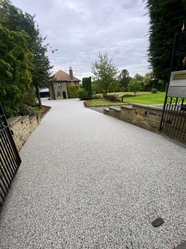 Grey Resin Bound Driveway Installation At A Victorian Property In Savile Park Halifax