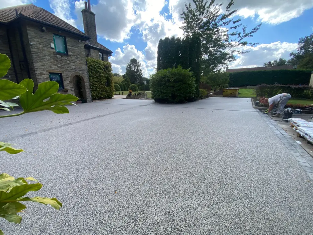 Grey Stone Block Driveway Edging Installation In Savile Park Halifax